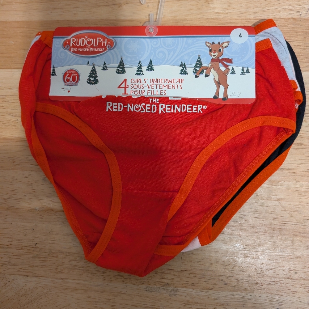 Girls Underwear Rudolph Brand New with tag Size 4 ( 4 pairs)